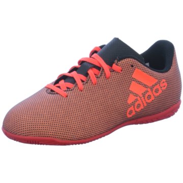 adidas Trainings- und HallenschuhX 17.4 Indoor Kinder Fußball Hallenschuhe rot schwarz orange